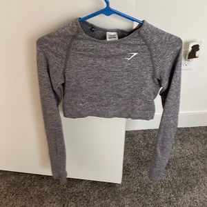 Vital seamless long sleeve cropped gymshark workout shirt
